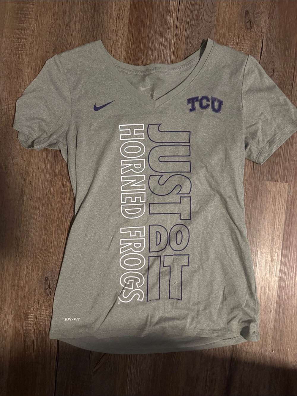 Nike Gray & Purple TCU 'Just Do It' Horned Frogs Tee